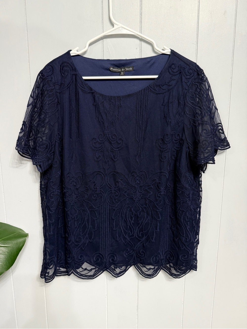 #17) Preston & York Navy Polyester Shell Dress Top